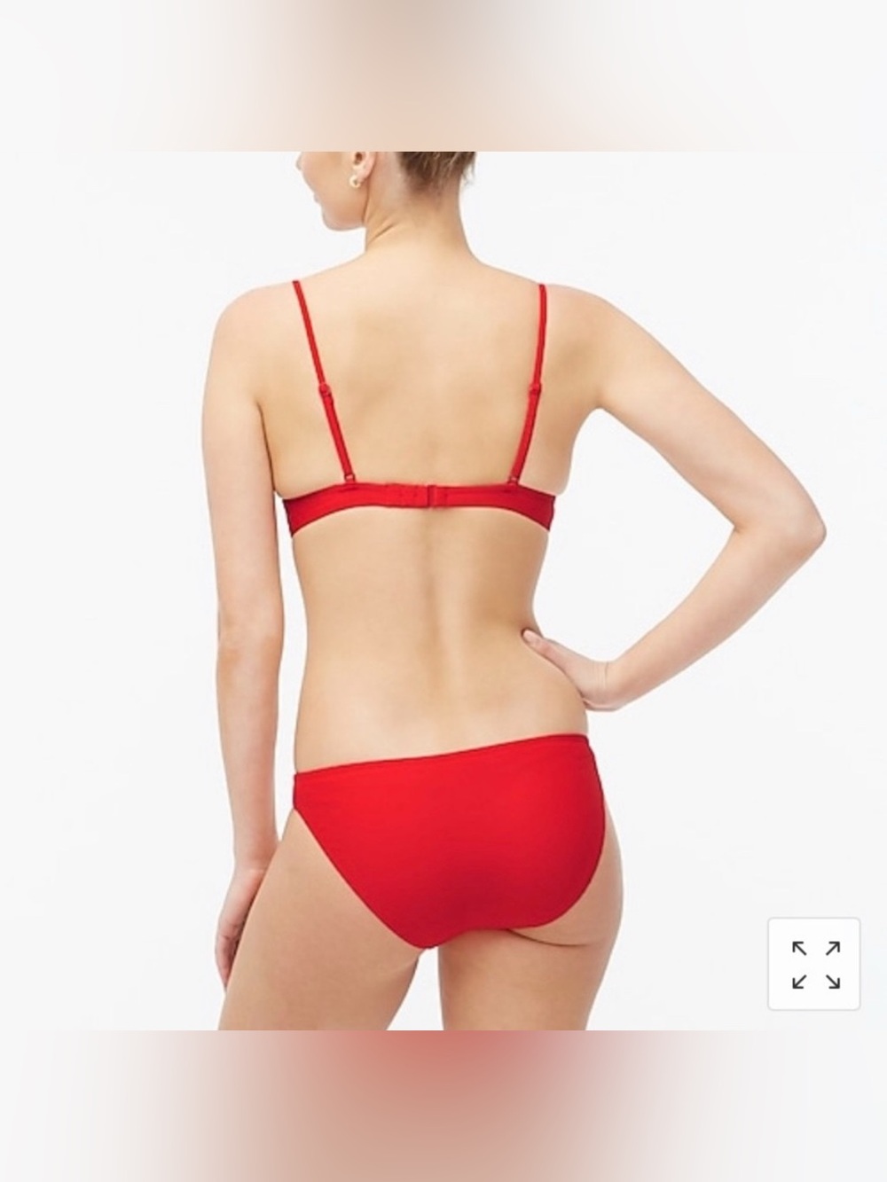 J. Crew Factory red ruffle french bikini top size small - Picture 4 of 13